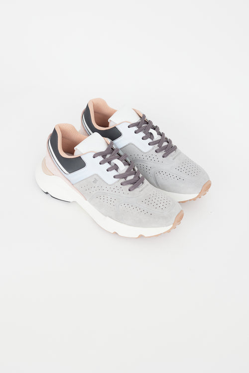 Tod's Grey Suede Reflective Sneaker