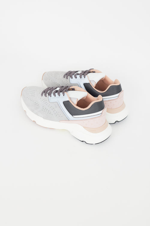 Tod's Grey Suede Reflective Sneaker