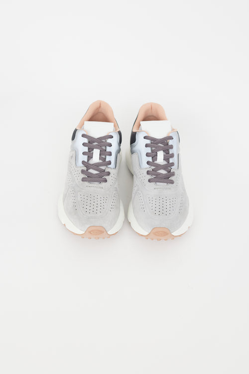 Tod's Grey Suede Reflective Sneaker