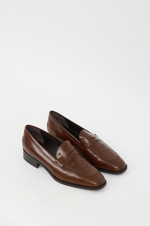 Tod's Brown Leather Penny Loafer