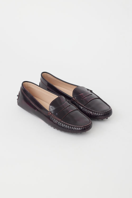 Tod's Purple Leather Penny Loafer