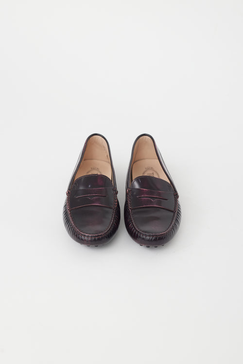 Tod's Purple Leather Penny Loafer