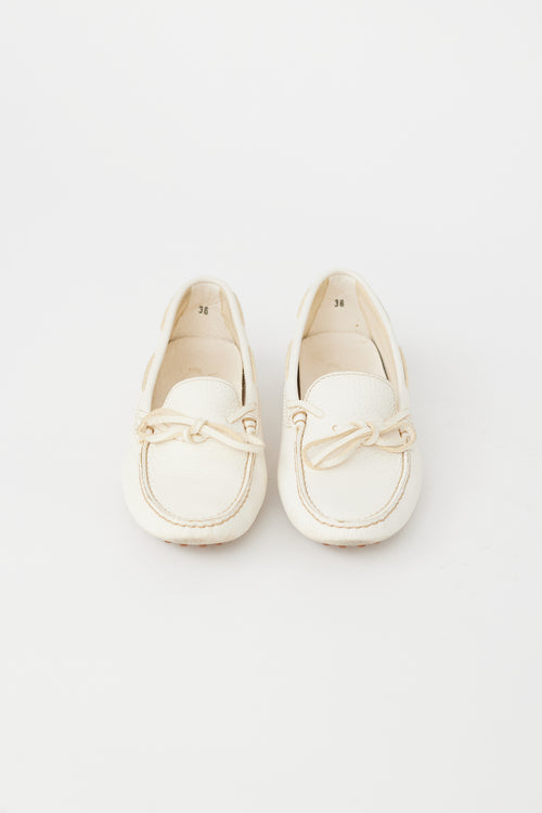 Tod's Cream Leather Driving Loafer