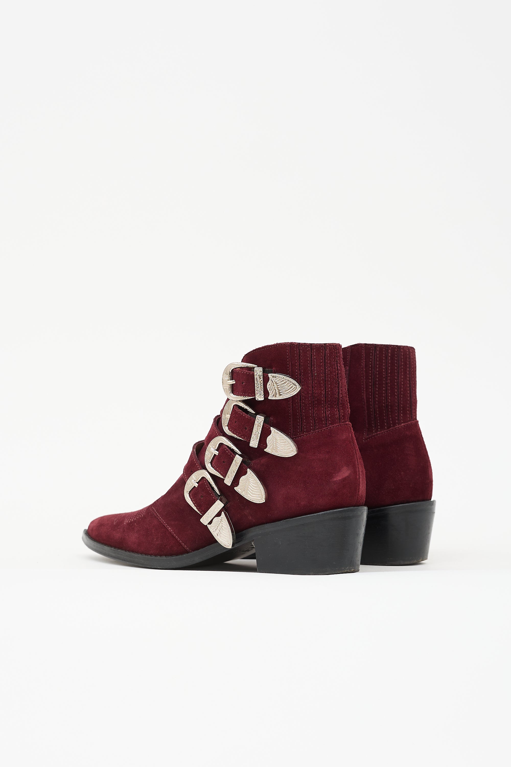 Toga Pulla Suede Four Buckle Western Boot