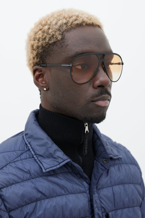 Tom Ford Black & Brown TF1060 Aviator Sunglasses