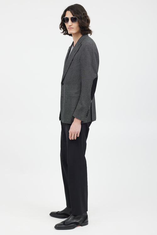 Tom Ford Black & Grey Silk Houndstooth Blazer