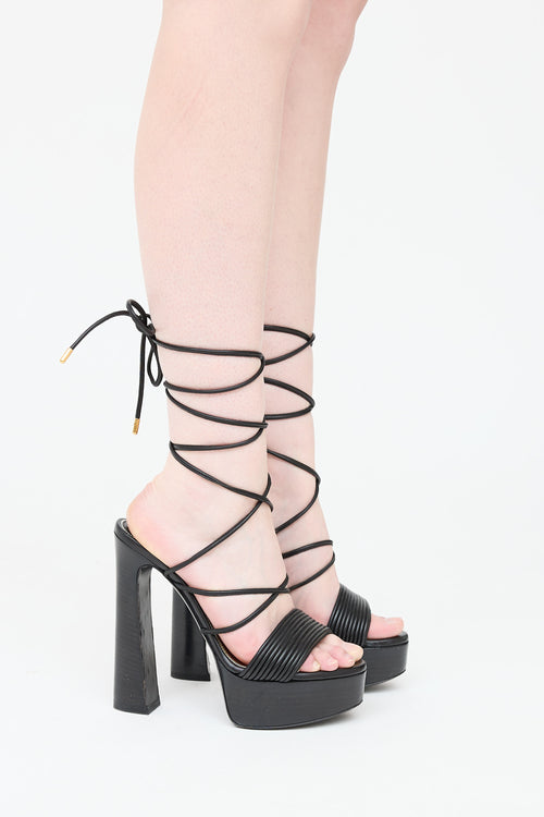 Tom Ford Leather Tie-Up Platform Pump
