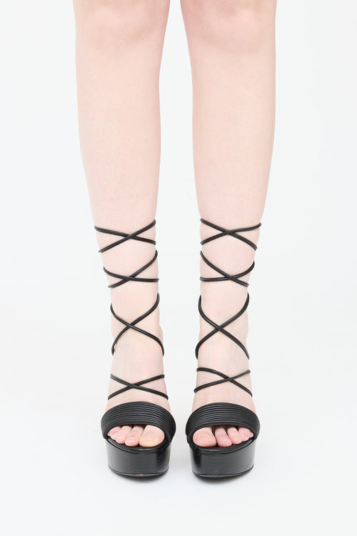 Tom Ford Leather Tie-Up Platform Pump