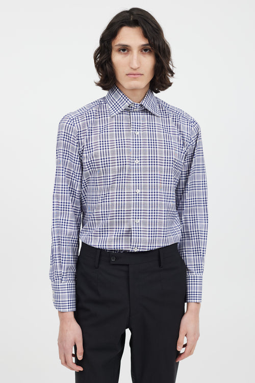 Tom Ford Blue & White Check Shirt