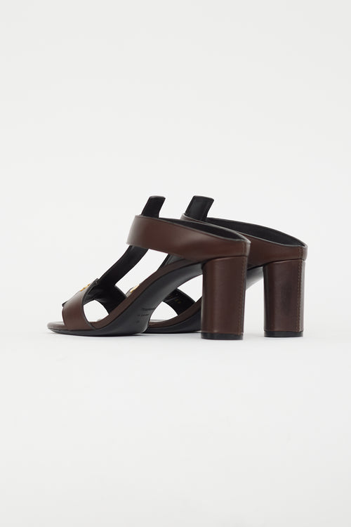 Tom Ford Brown & Gold Leather Sandal