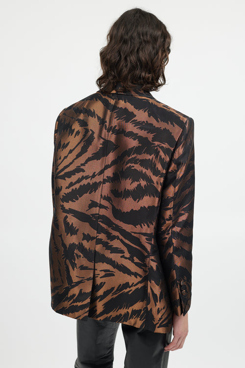 Tom Ford Black & Bronze Metallic Shawl Collar Blazer
