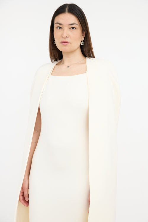 Tom Ford Silk Crepe Cape Dress