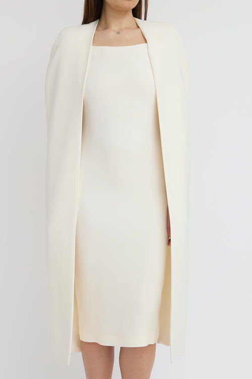 Tom Ford Silk Crepe Cape Dress