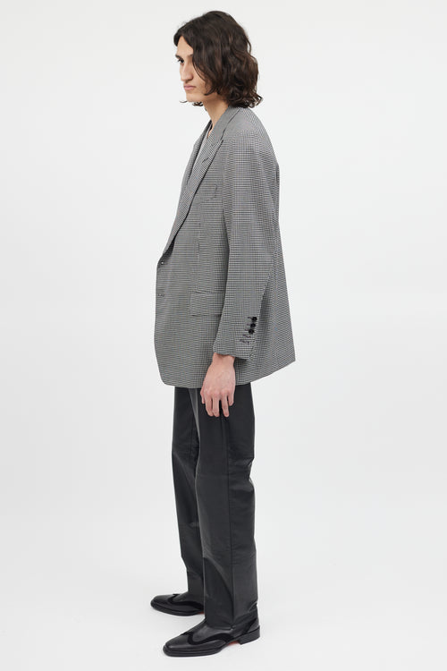 Tom Ford Black & White Wool Houndstooth Blazer