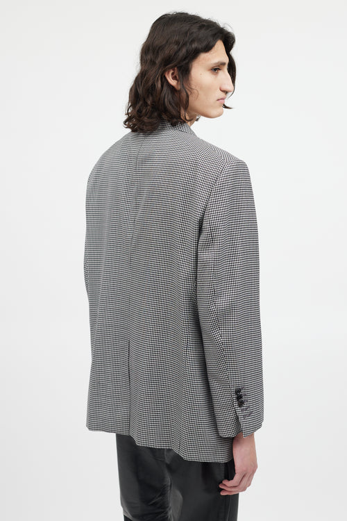 Tom Ford Black & White Wool Houndstooth Blazer