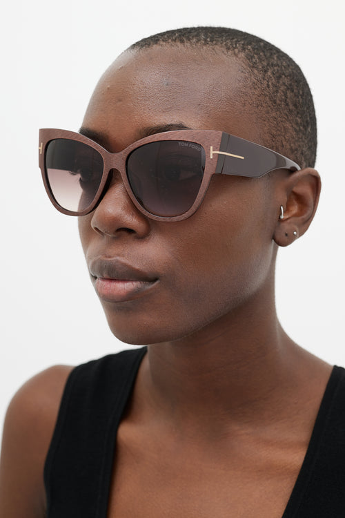 Tom Ford Pink & Burgundy Anoushka Sunglasses