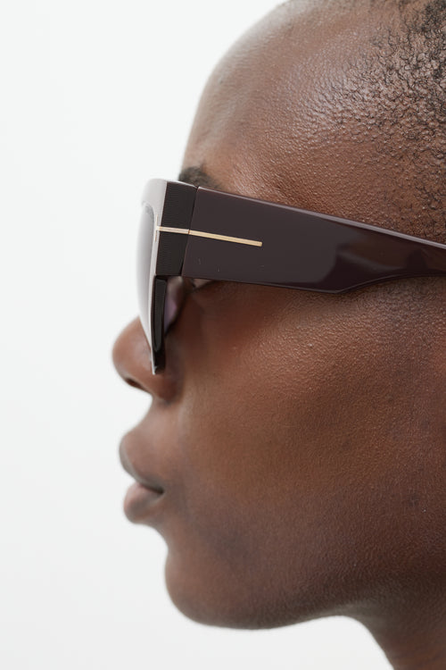 Tom Ford Pink & Burgundy Anoushka Sunglasses