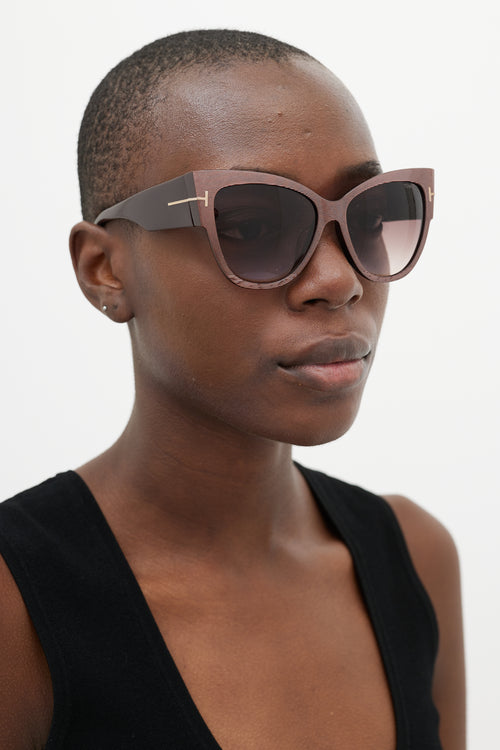 Tom Ford Pink & Burgundy Anoushka Sunglasses