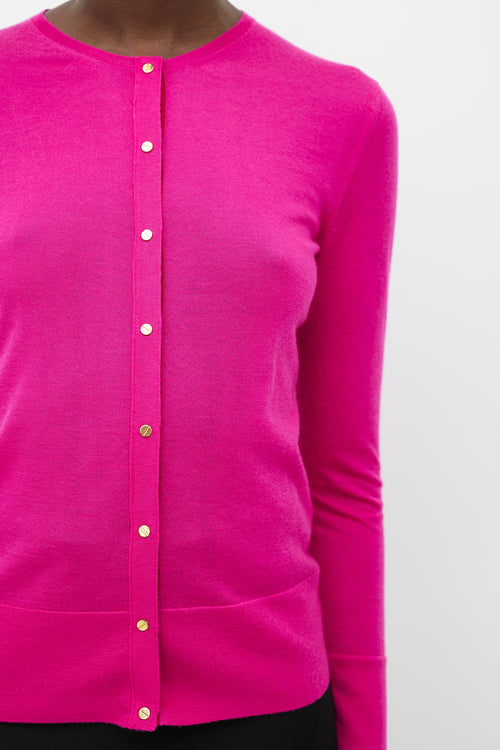 Tom Ford Pink & Gold Cashmere Knit Cardigan