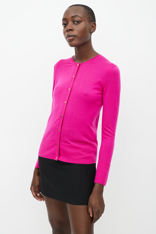 Tom Ford Pink & Gold Cashmere Knit Cardigan
