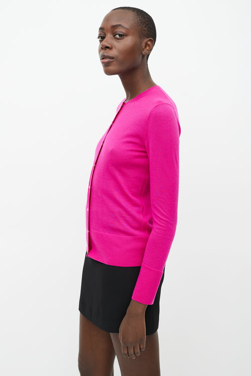 Tom Ford Pink & Gold Cashmere Knit Cardigan