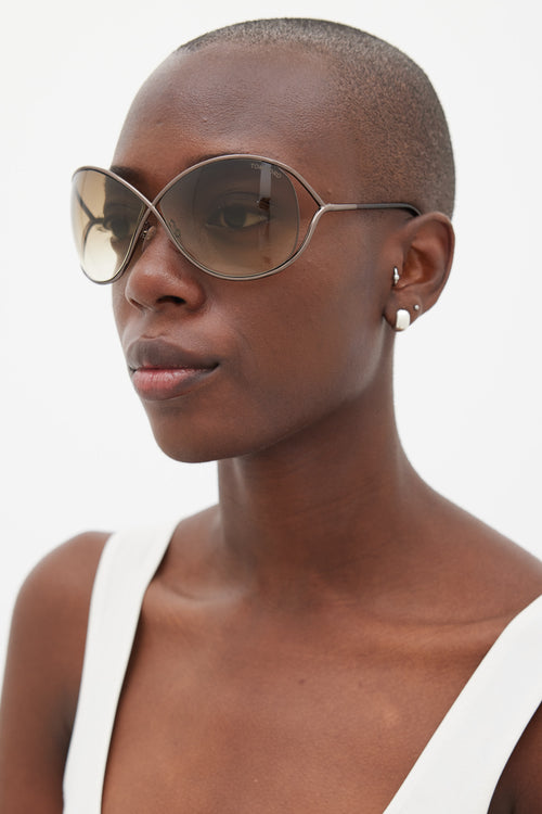Tom Ford Silver & Brown Round TF130 Miranda Sunglasses