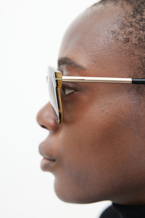 Tom Ford Brown & Gold TF435 Round Sunglasses