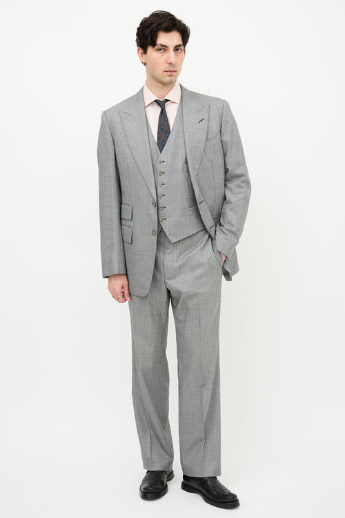 Tom Ford Three Piece Herringbone Suit