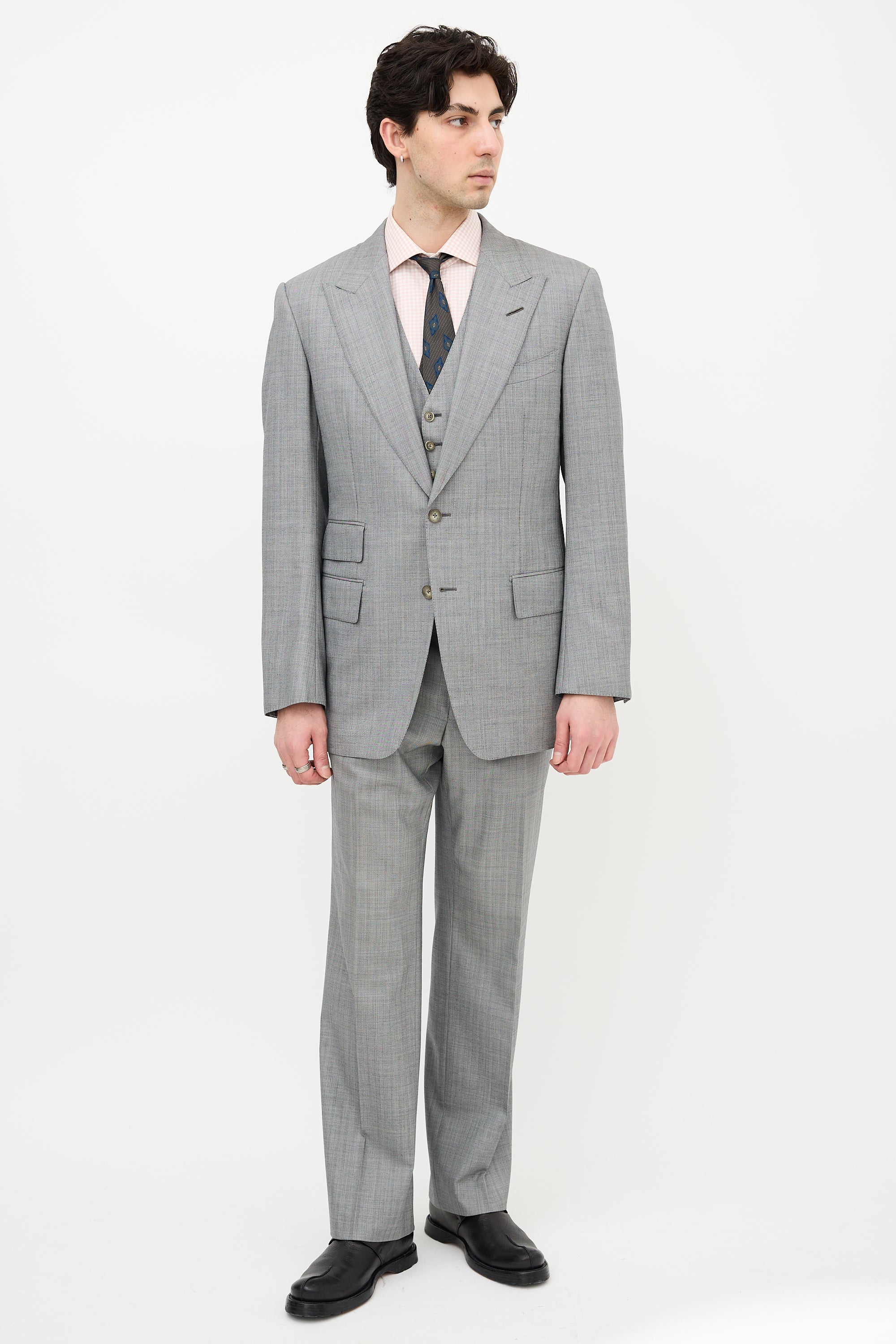 Tom Ford Three Piece Herringbone Suit