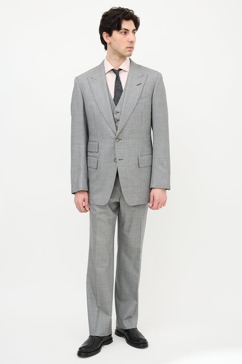 Tom Ford Three Piece Herringbone Suit