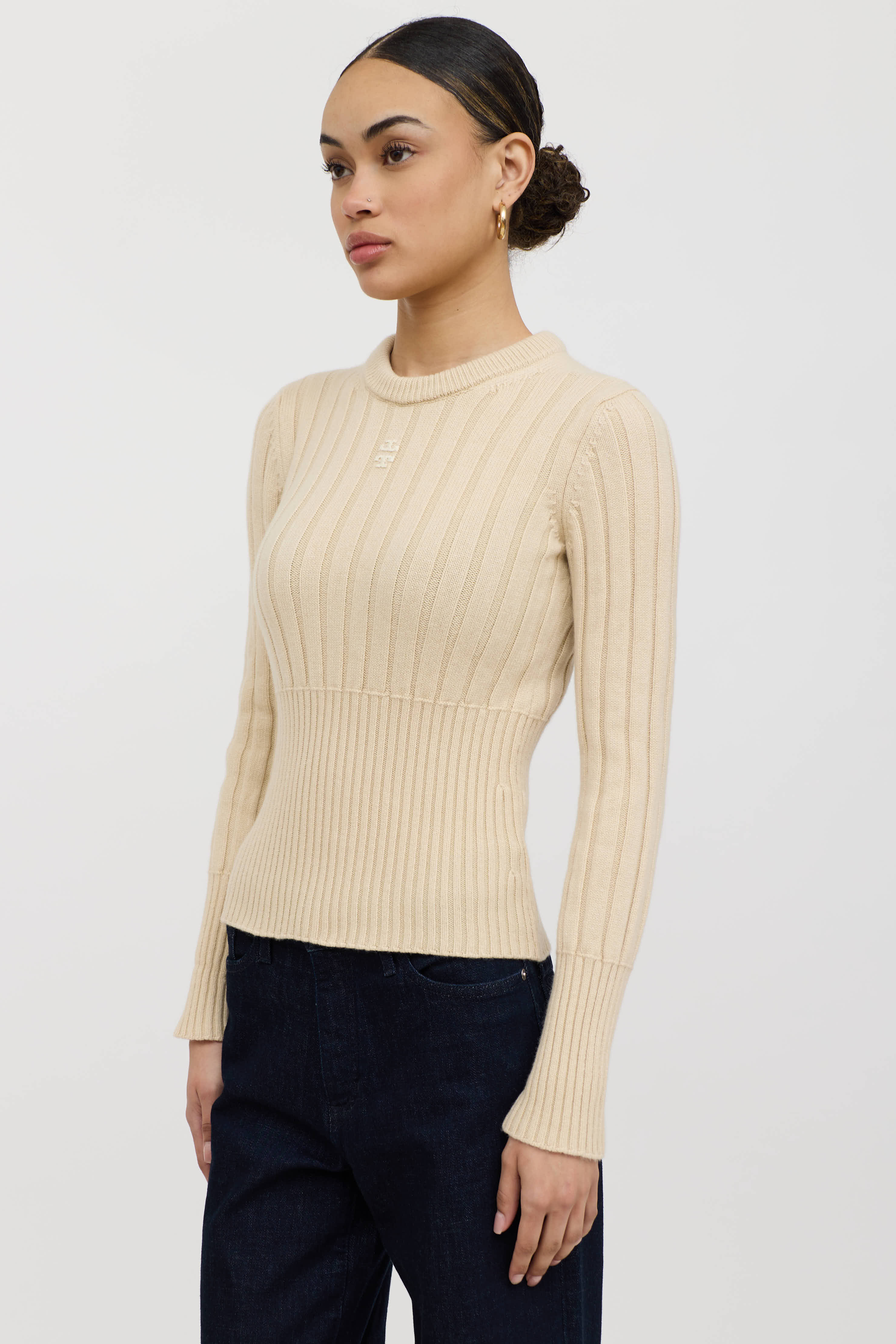 Tory Burch Cashmere Knit Logo Sweater
