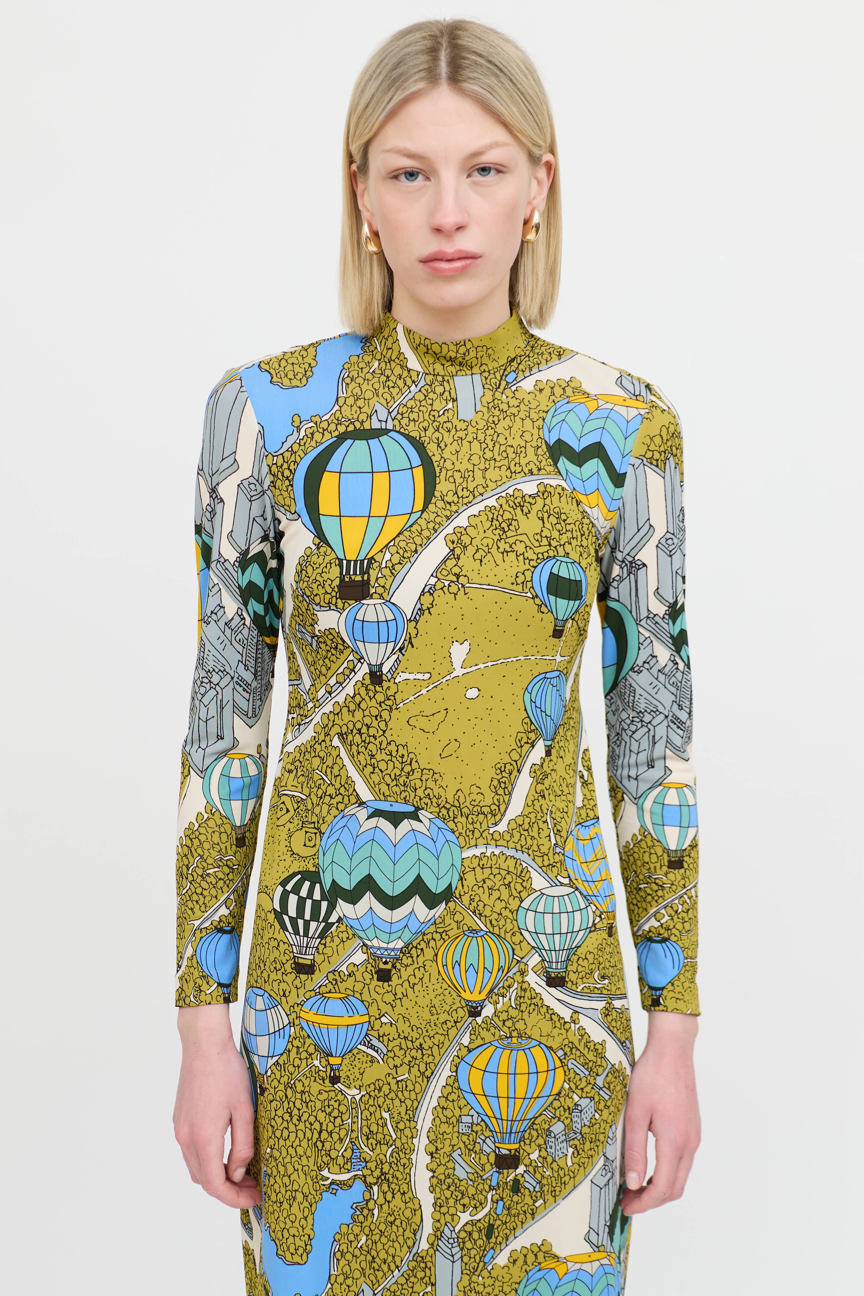 Tory BurchPatterned Mockneck Dress