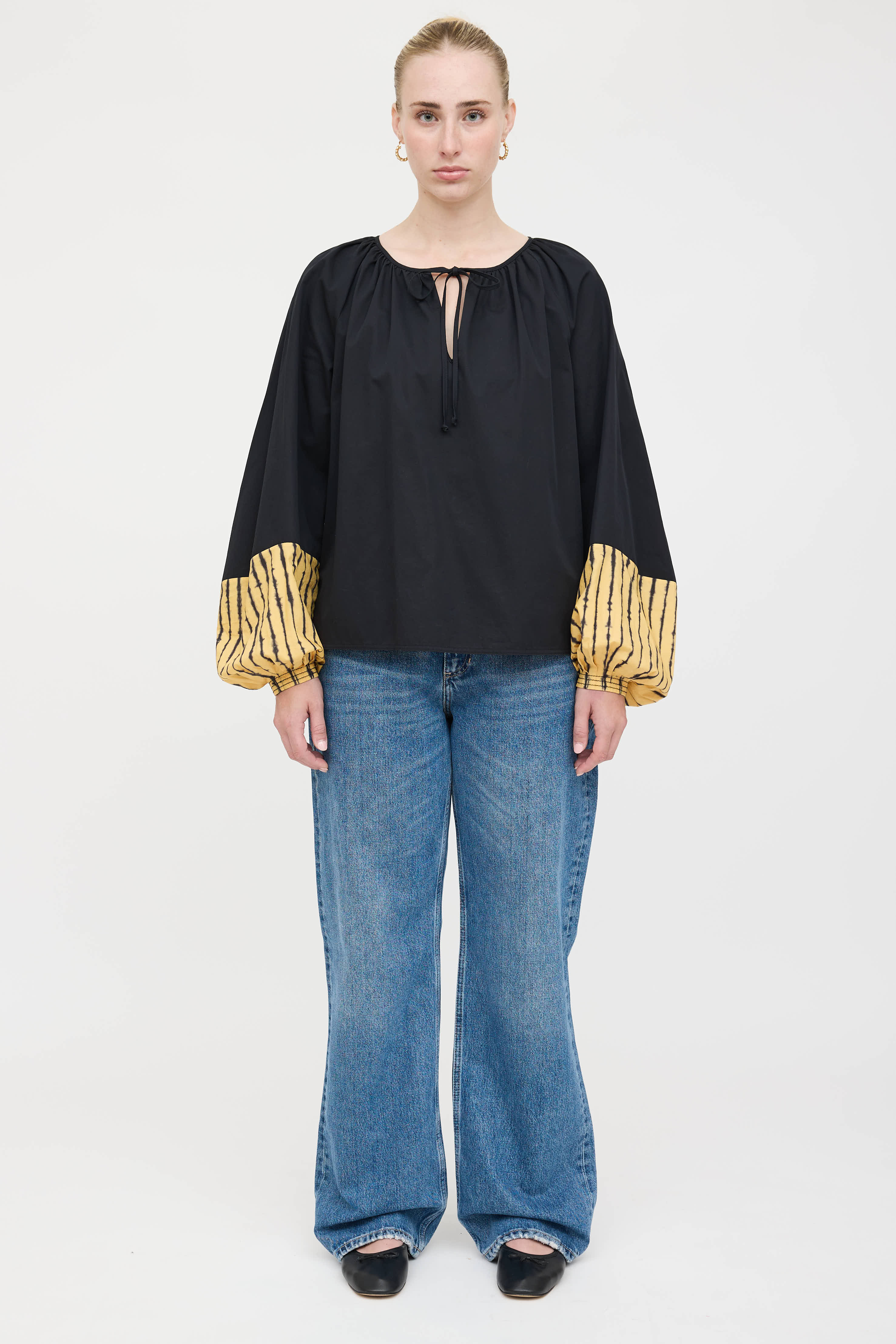 Tory Burch Peasant Tie Blouse