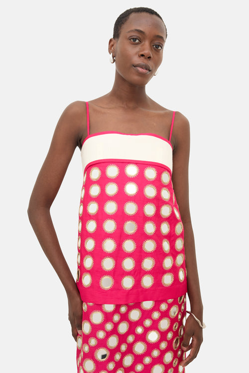 Tory Burch Embellished Mirror Work Dress