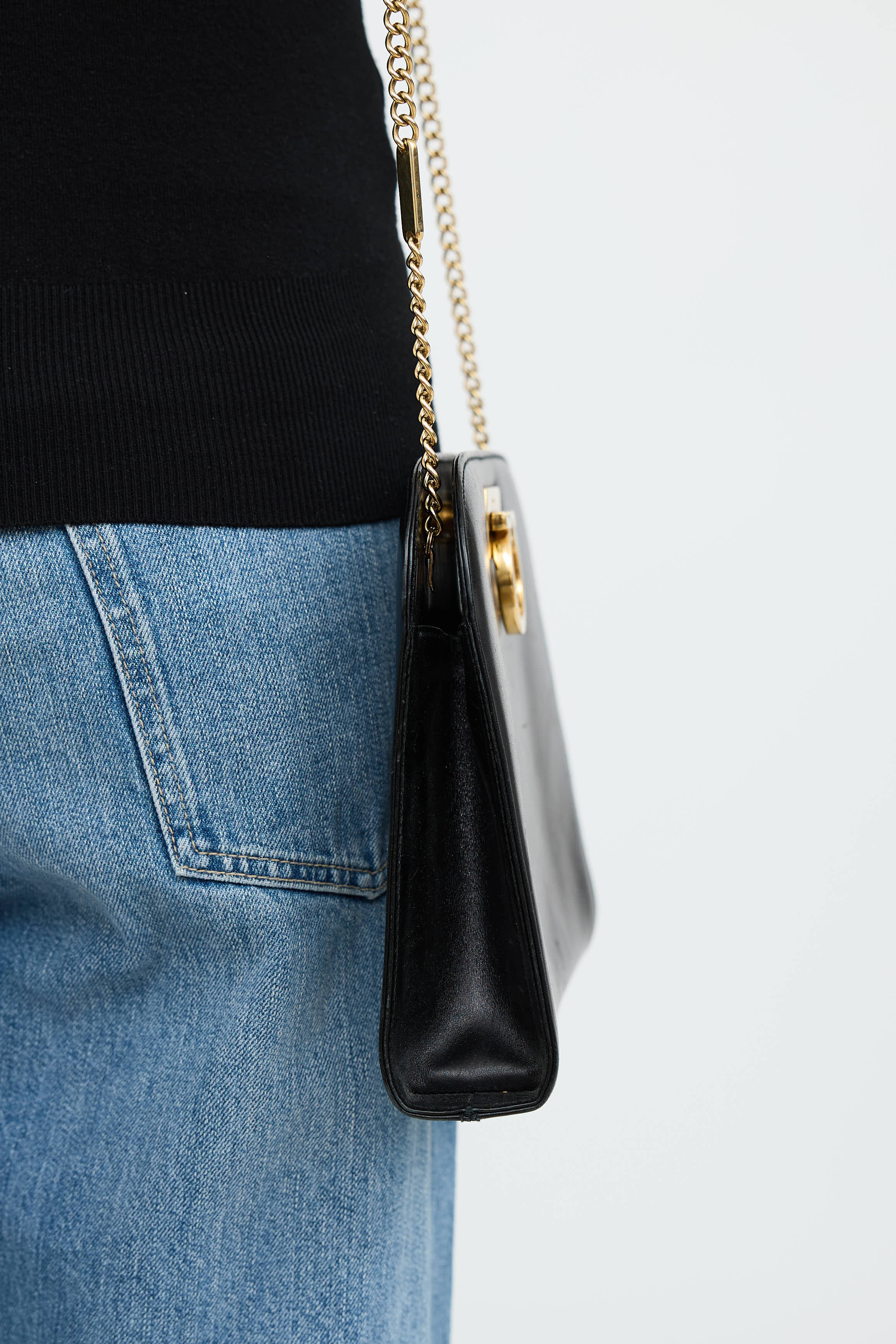 Ferragamo Diana Chain Clutch Bag
