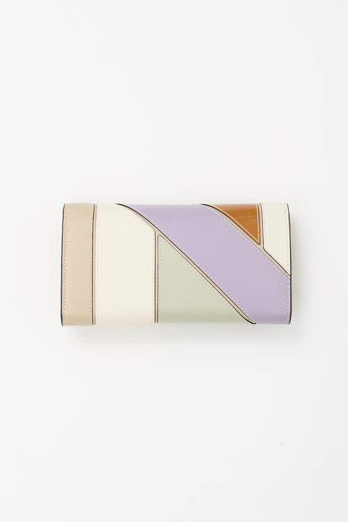 Tory Burch Multicolour Leather Patchwork Robinson Chain Wallet