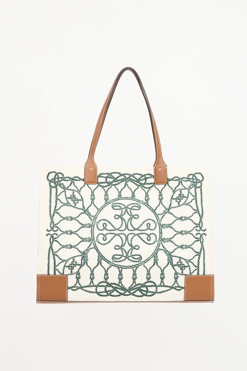 Tory Burch Printed Ella Logo Tote  Bag