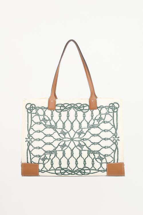 Tory Burch Printed Ella Logo Tote  Bag