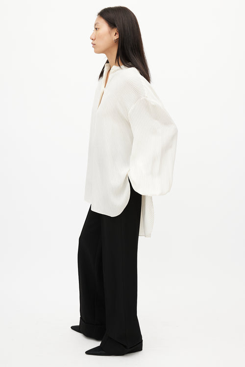 Totême Beige & Black Silk Stripes Shirt
