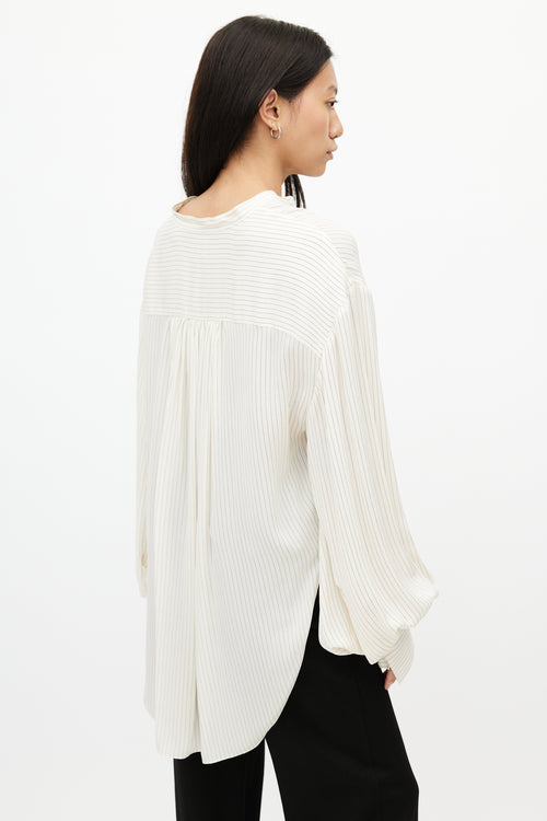 Totême Beige & Black Silk Stripes Shirt