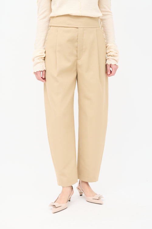 Toteme Brown Lombardy Pleated Waist Tapered Trouser