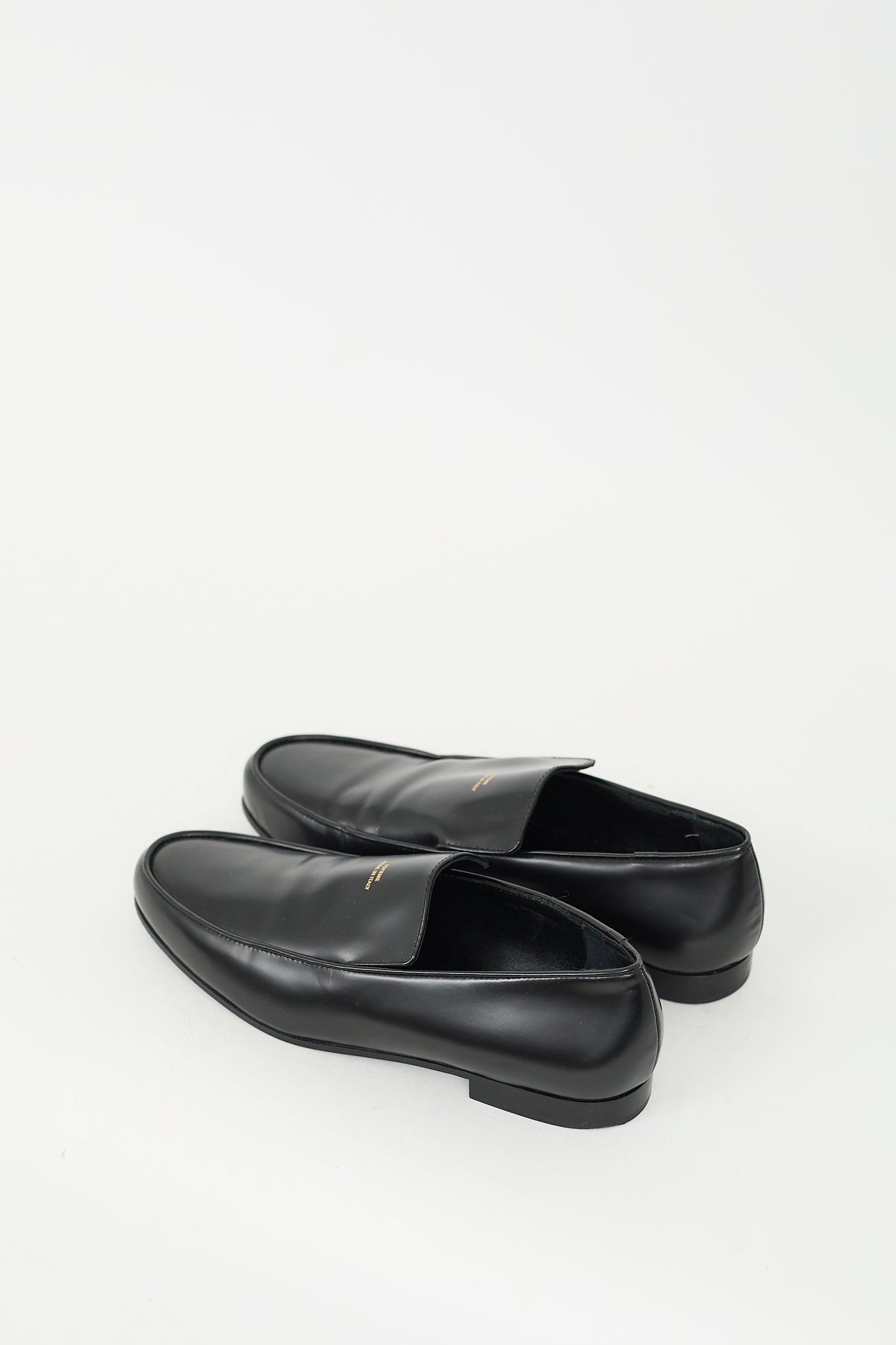 Toteme Black Leather Oval Loafer