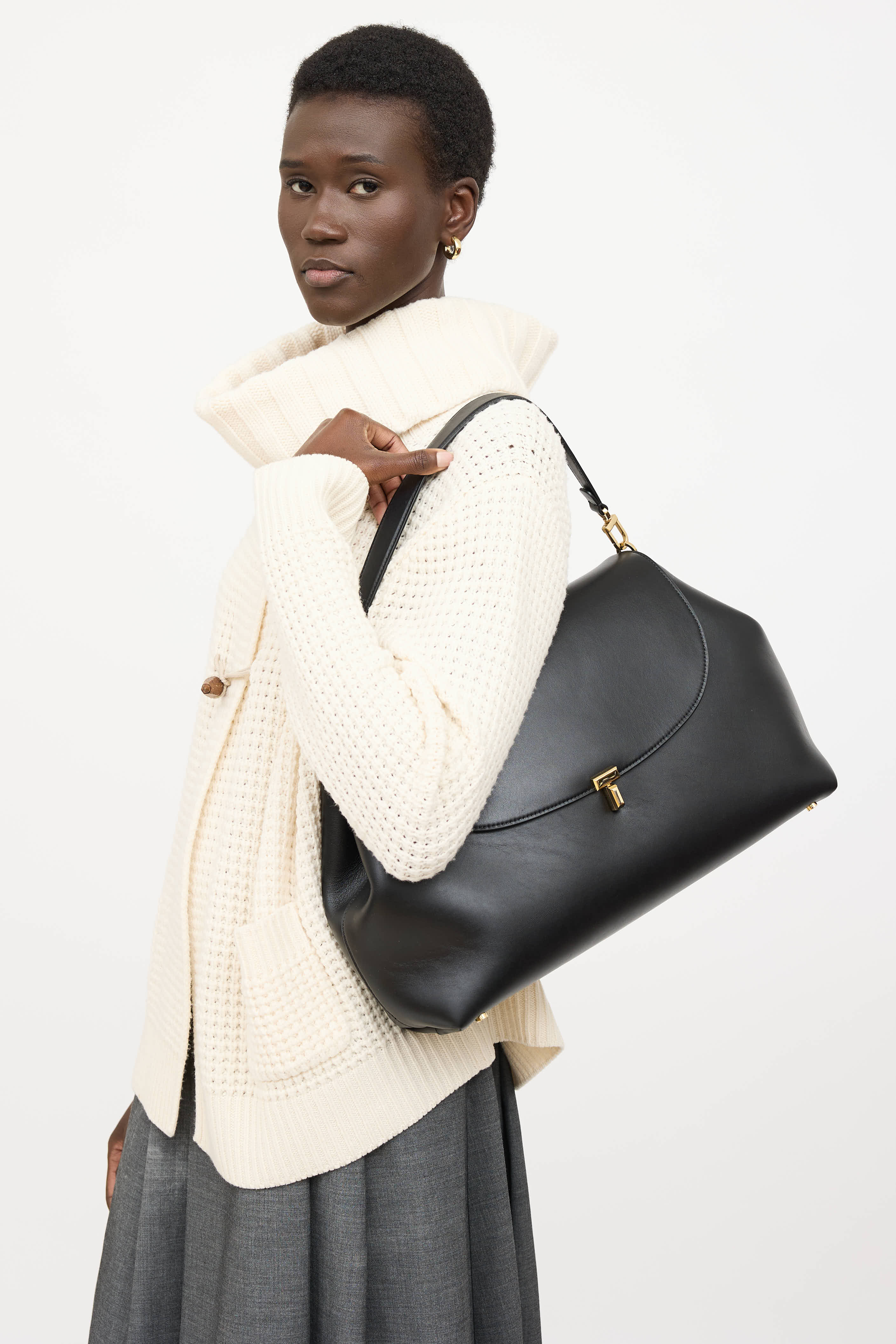 Toteme Leather T-Lock Bag