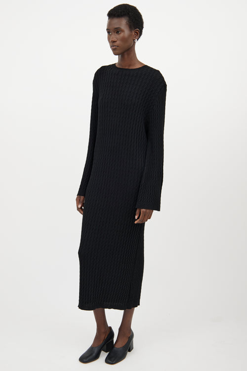 Toteme Black Cableknit Maxi Dress