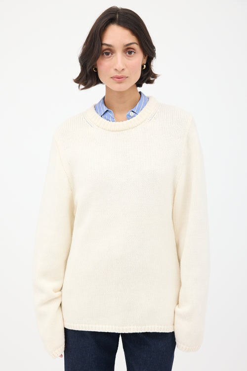 Toteme Cream Merino Wool & Cashmere Montese Sweater