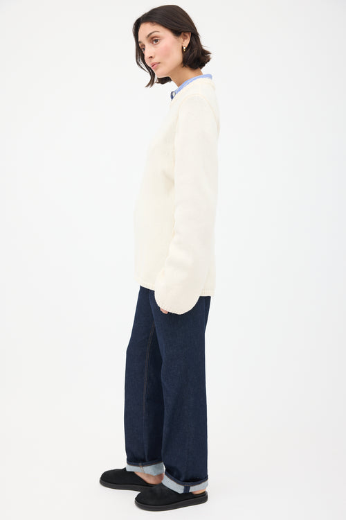 Toteme Cream Merino Wool & Cashmere Montese Sweater