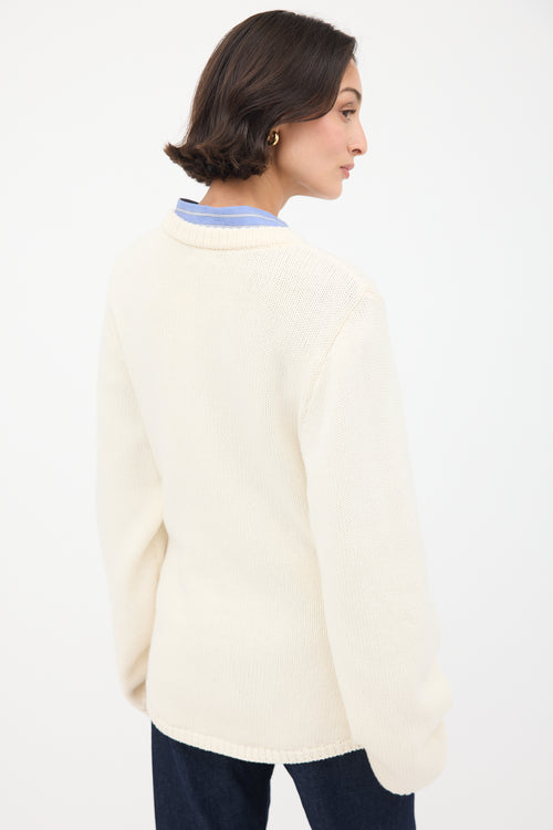 Toteme Cream Merino Wool & Cashmere Montese Sweater
