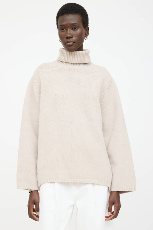 Toteme Wool Knit Turtleneck Sweater