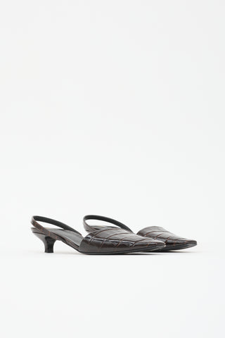Toteme Embossed Leather Slingback Heel