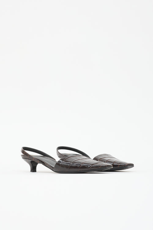 Toteme Embossed Leather Slingback Heel